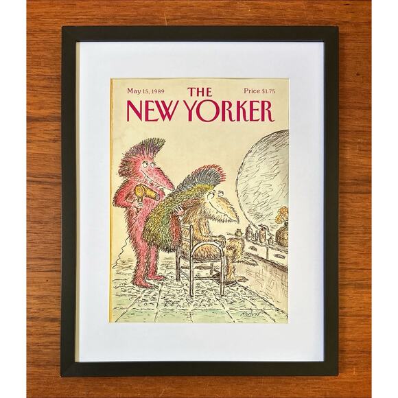 Framed 1989 The New Yorker Magazine Cover May 15 Koren Hairdresser - Picture 1 of 3
